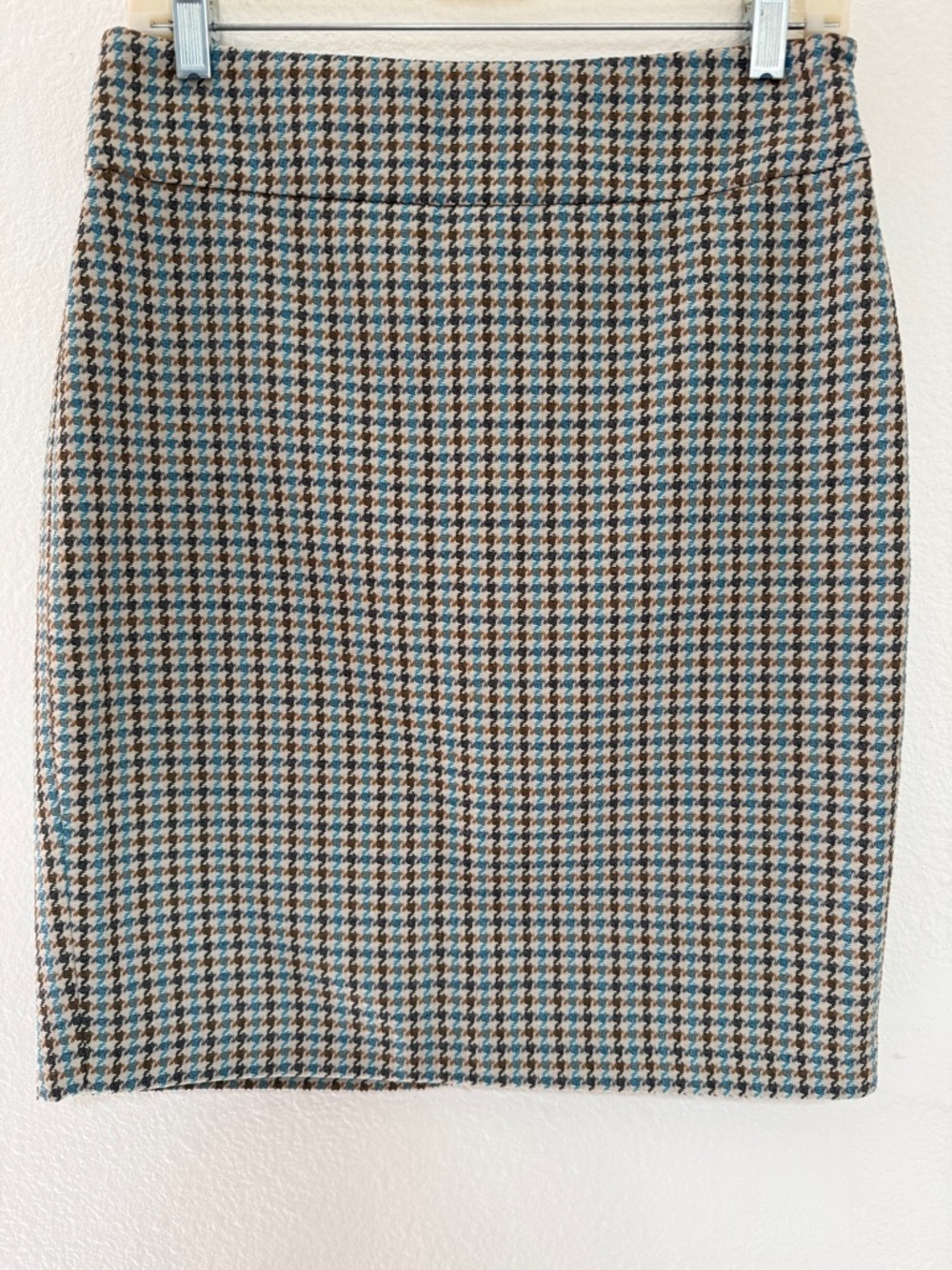 The Limited Houndstooth Pencil Skirt in Blue and Brown